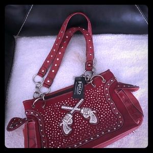 Purse with Rhinestone Pistols